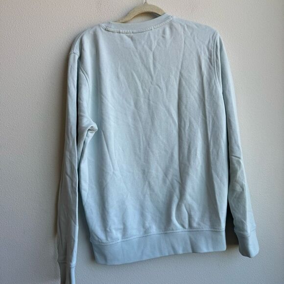 Hugo Boss Logo Patch Size Small Light Blue Crewneck 100% Cotton Pullover Sweater - Picture 7 of 7